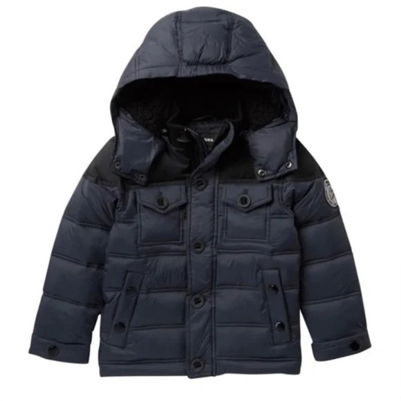 Diesel Puffer Black Boys Jacket - Kids Size 5/6Y - Picture 1 of 9